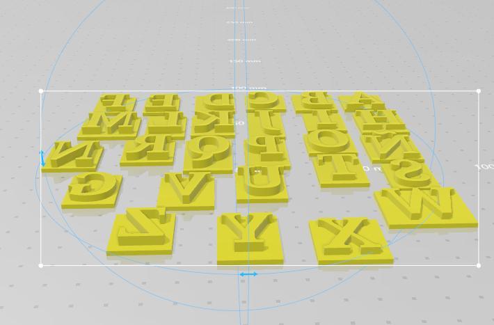 Alphabet Stamp for porcelain