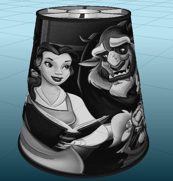 LITHO/ABAT JOUR LA BELLLE ET LA BETE for ceiling