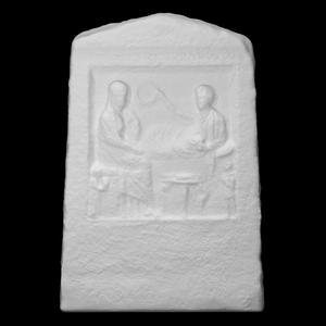 Gravestone representing a symposium scene