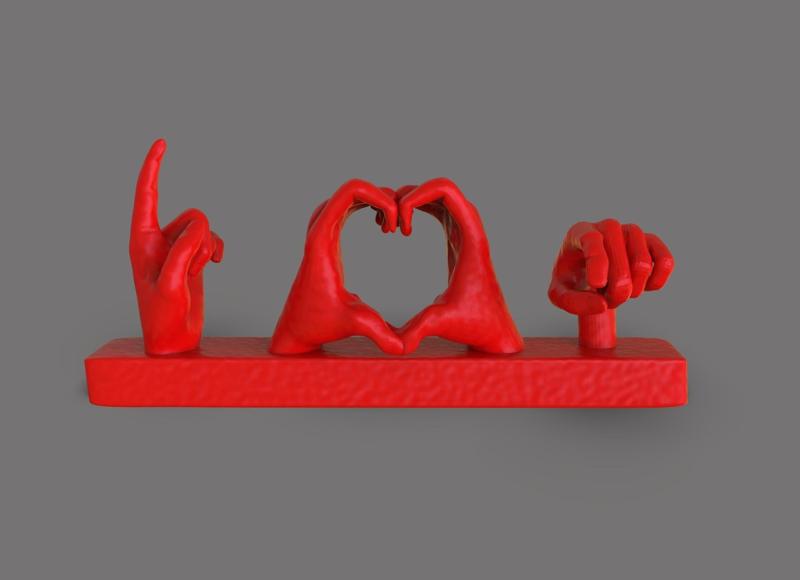 I love you hand gesture