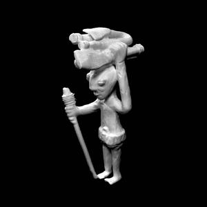 Gold weight in the form of a standing male at The British Museum, London