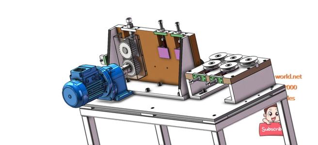 industrial 3D model Semi automatic pipe straightening machine