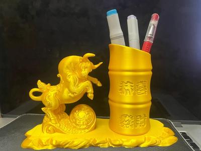 Bull Fortune Pen Holder Ornament