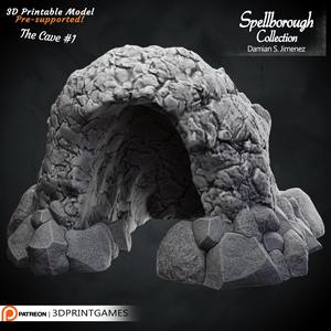 Cave 2 - 3D terrain for tabletop games Pre supported 3D model