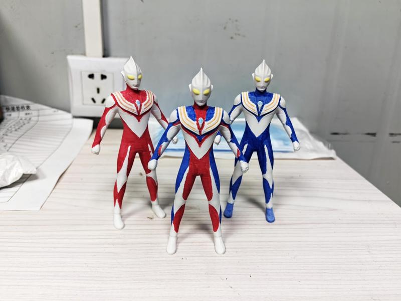 Ultraman Tiga, three forms, composite/strength agility type, detailed color version