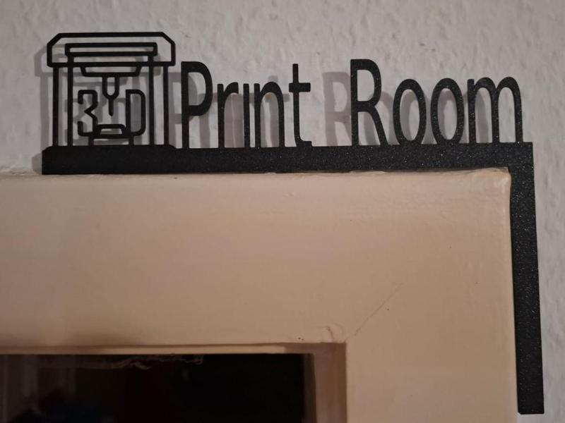 Door Frame Sign 3D Print Room, Door, 3D Printer