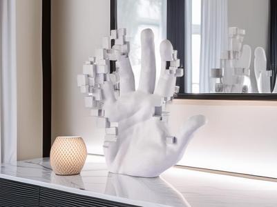 Pixel Hand sculpture