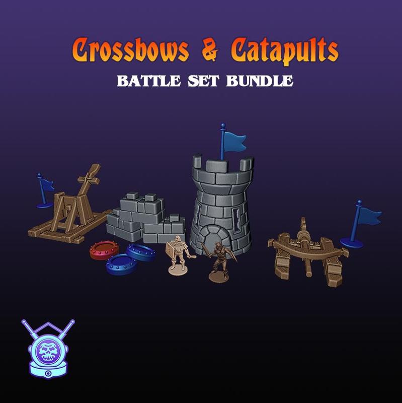 Crossbows & Catapults Battle Set Bundle Vintage Complete Game