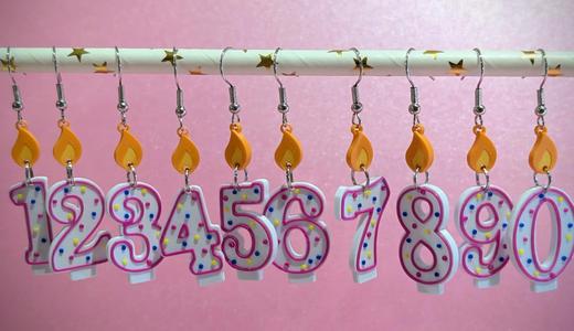 Birthday Number Candle Earrings