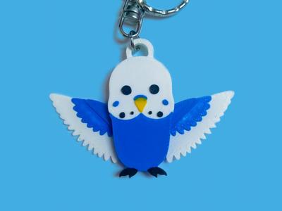 Australian parakeet keychain