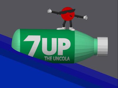 Cool Spot with 7 up bottle