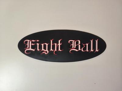 Eight Ball sign for the game room.