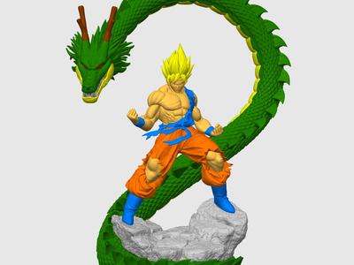 Goku and Shenron dragon ball AMS