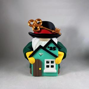 Build-a-Gnome “New Home” Add-On STL Bundle – Housewarming Gift - Bowler Hat, Key & House with Year Inserts