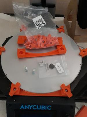 Quick release mount for hotbed (glass 240x4mm) Anycubic Plus