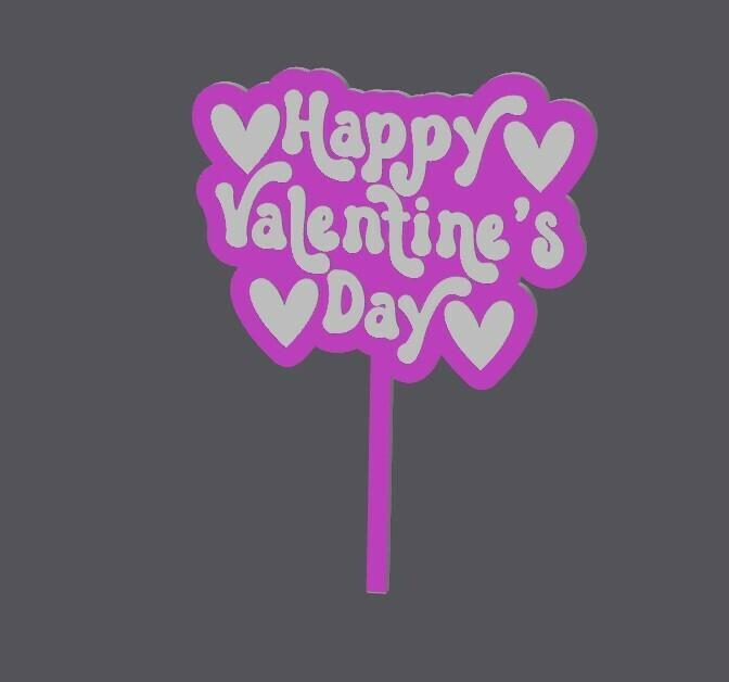 Cake Topper duo - Happy Valentine