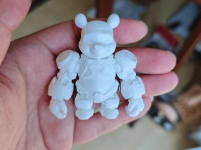 Winnie the Pooh Mecha Warrior Figurine: Enlargeable Print, Children's Plaything, Collectible Display Model, One-Click Print-in-Place