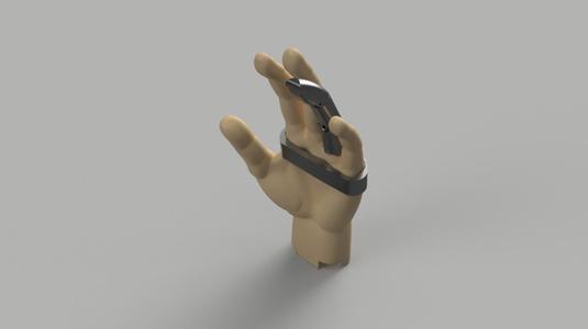 Flexible Articulated Modular Single Finger Prosthesis with base