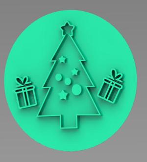 STAMP PLUS WATERCOLOR TYPE CUTTER CHRISTMAS TREE