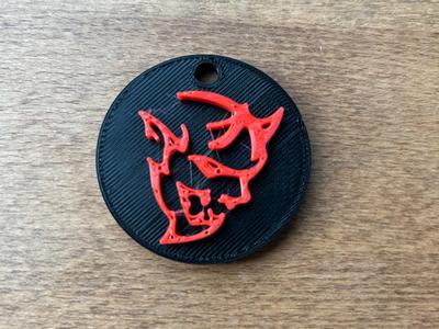 Dodge Demon Logo Keychain
