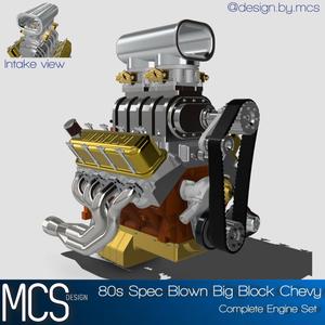 1980s Style Blown Big Block Chevy Engine BBC