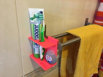 Toothbrush holder for Ikea Brogrund towel rail
