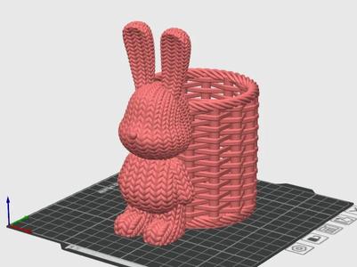 Knitted Bunny Pen Holder