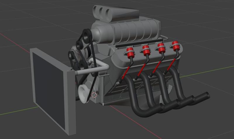 supercharged LS with zoomie headers for scale models