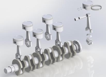 Articulated Piston, Connecting Rod and Crankshaft Mechanism