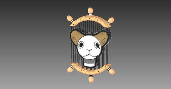 ONE PIECE STRAW HAT BAND PENDANT FLYING LAMB/GOING MERRY