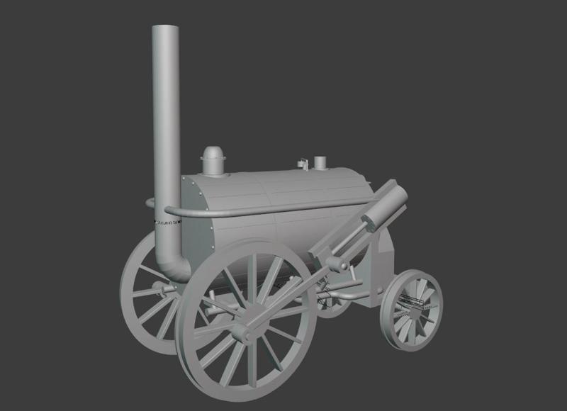 Steam-powered Rocket locomotive by parts