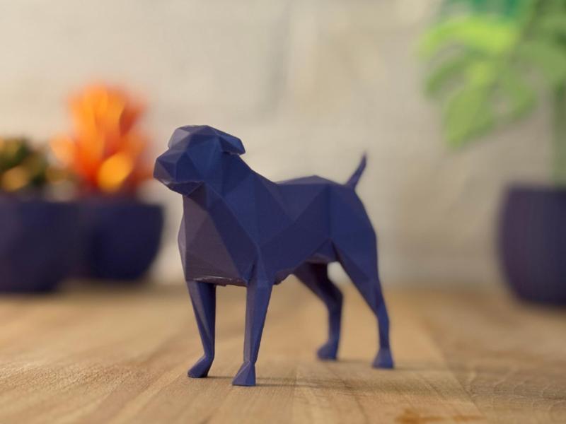 Low poly Pitbull dog