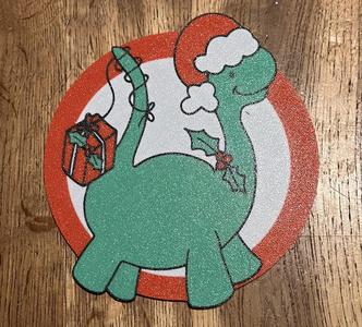 Christmas Dinosaur Coaster