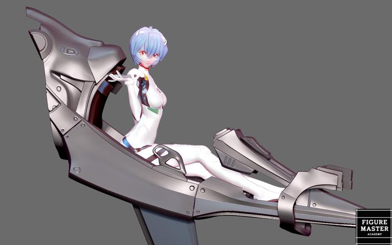 REI COCKPIT EVANGELION GIRL STATUE CUTE PRETTY ANIME CHARACTER 3D PRINT
