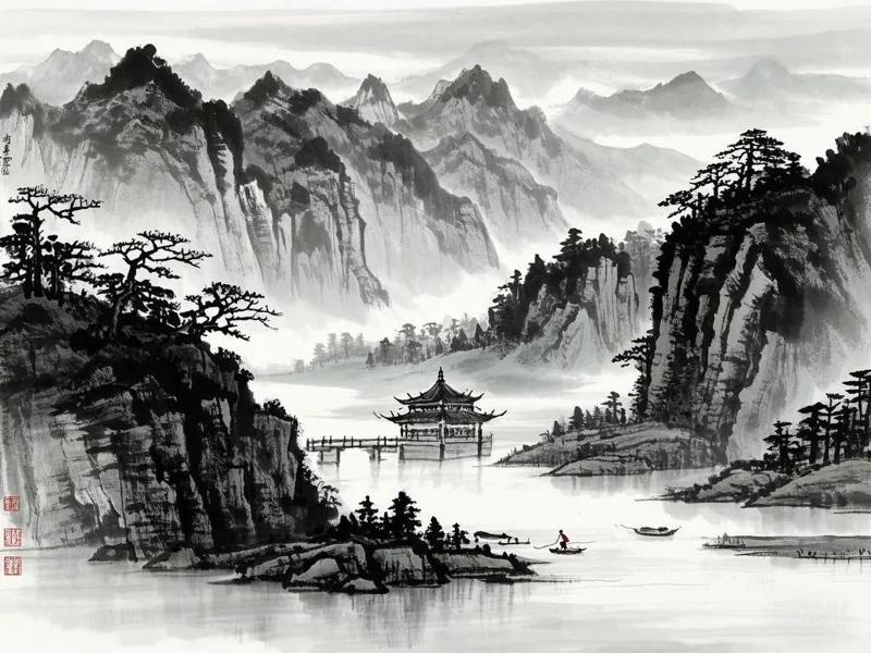 Ink Wash Bookmarks Set 004 (3 Pieces)