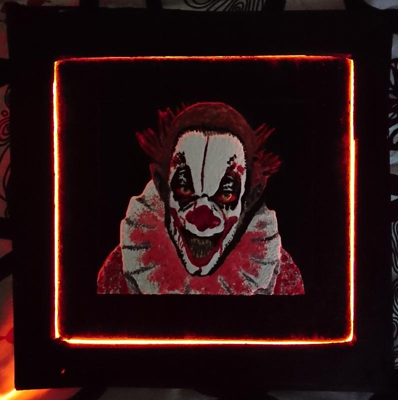 Scary clown board (with neonlight)