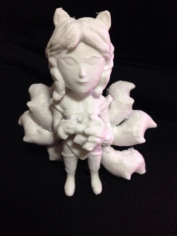 Chibi Ahri the 9 tails fox with fireball