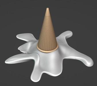 Dropped ice cream and melted