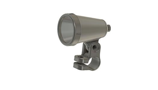 Bike headlight with handlebar mount.