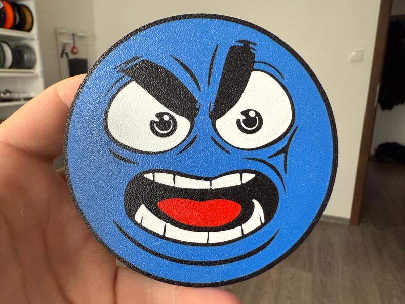 Irritated emoji coaster 