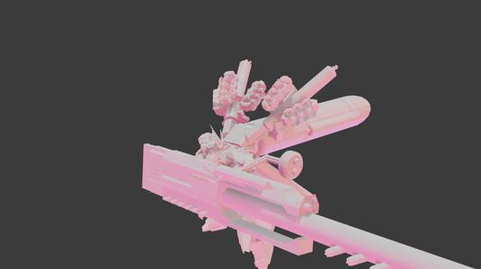 Red Gundemon with a long-range booster.