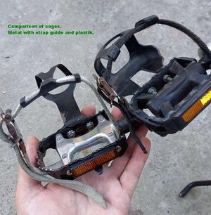 Toe cage strap guide- bicycle pedal