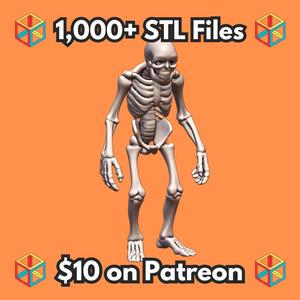 28mm DND Fantasy Mini Classic Undead Skeleton Figure MineeForm FDM 3D Print STL File