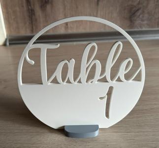 Table Number Sign