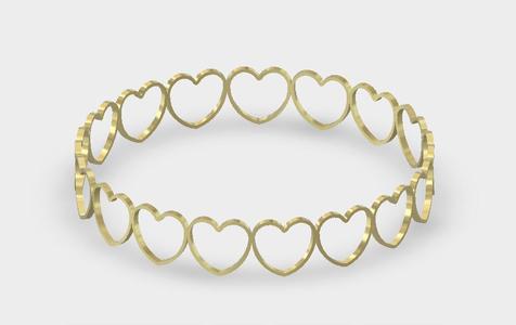 Ring of hearts, can be resized to bracelet, necklace, headband
