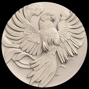 3D Model STL File for CNC Router/Laser & 3D Printer A Parrot That Imitates Human Voices Perfectly