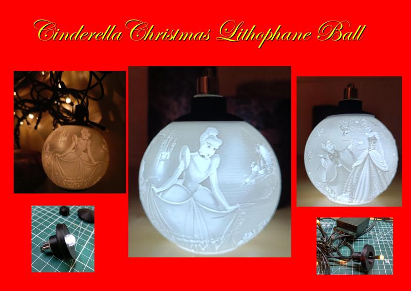 Cinderella Lithophane Christmas Ball