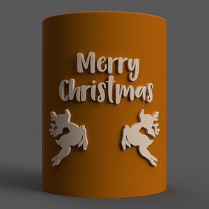 Candle Holder with Merry Christmas, a deer