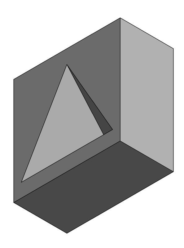 3d glass holding jig triangle pyramid