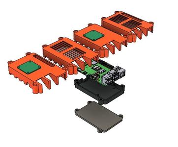 Pi4 enclosure advanced (Pi4 case remix from Hasenpups) + Step file